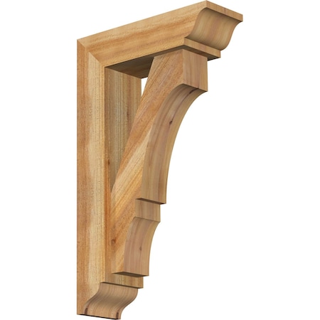 Ekena Millwork Balboa Traditional Rough Sawn Bracket w/ Offset Brace, Western Red Cedar, 6"W x 18"D x 30"H BKT0604X18X30BOA01RWR